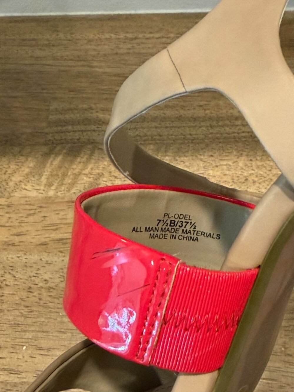 BCBGeneration Strappy Block Heels Pink Cream 7.5 - Picture 5 of 12
